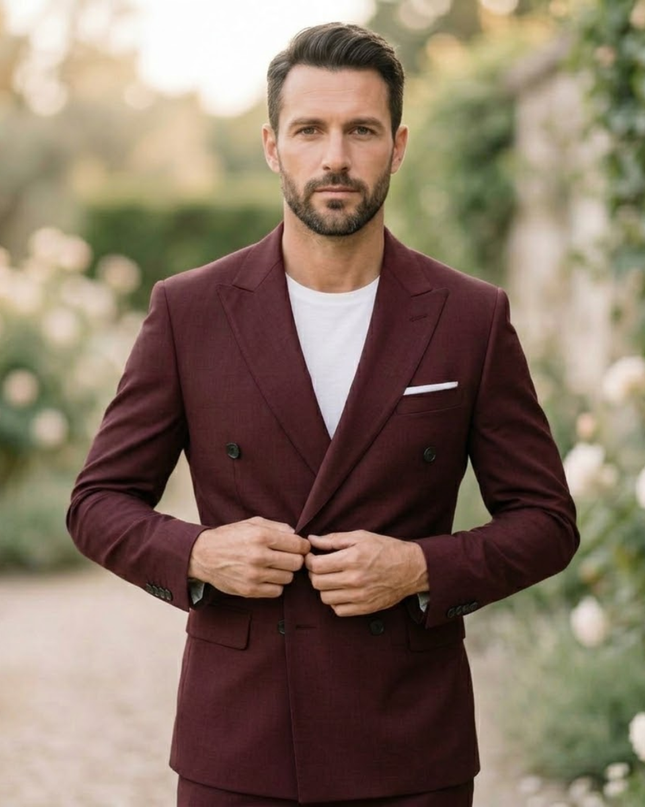 Men’s Lightweight Slim Fit Blazer Suit - Wedding Guest