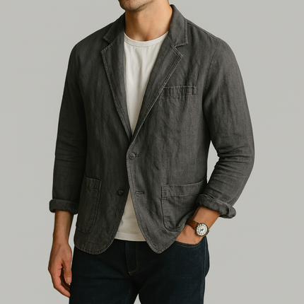 Men’s Lightweight Textured Notched Blazer