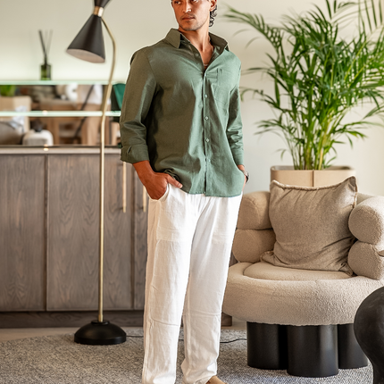 Men’s Long Sleeve Linen Set