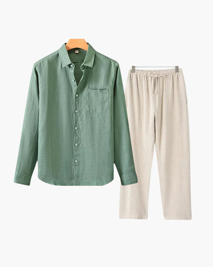 Men’s Long Sleeve Linen Set