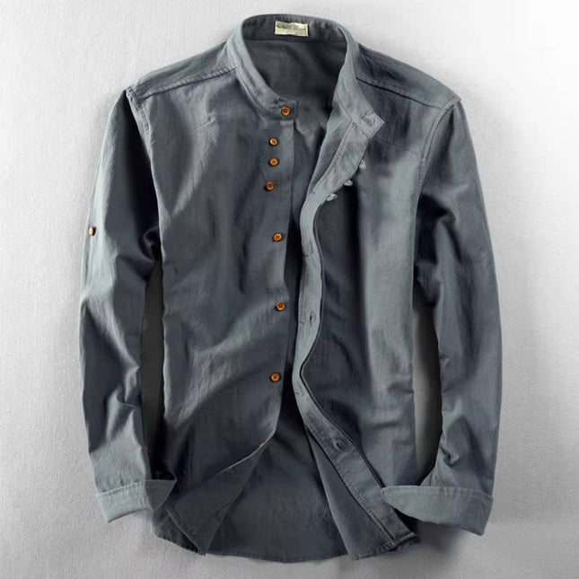 Men’s Mandarin Button-Up Shirt