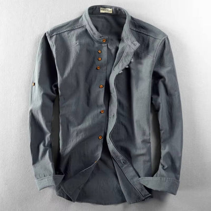 Men’s Mandarin Button-Up Shirt