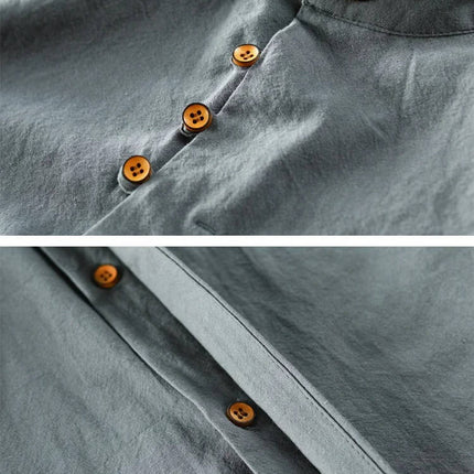 Men’s Mandarin Button-Up Shirt