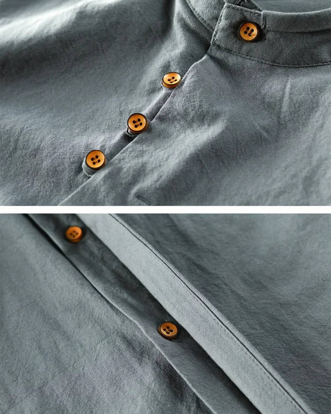 Men’s Mandarin Button-Up Shirt