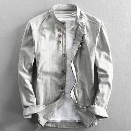 Men’s Mandarin Button-Up Shirt
