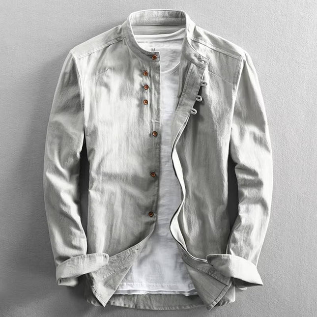 Men’s Mandarin Button-Up Shirt