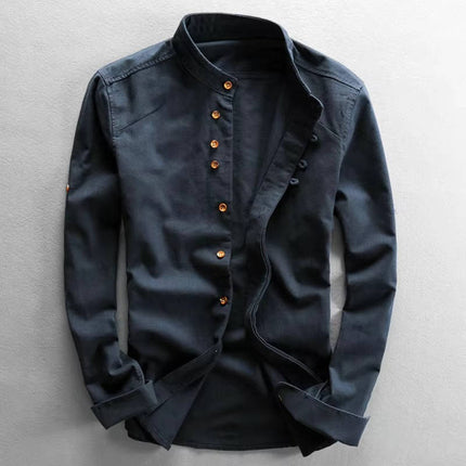 Men’s Mandarin Button-Up Shirt