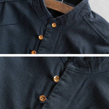 Men’s Mandarin Button-Up Shirt
