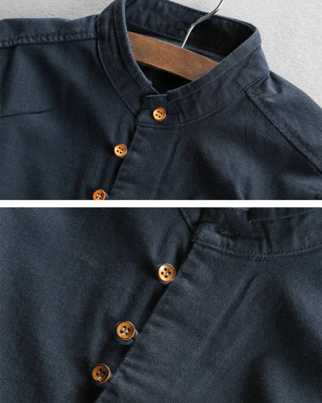 Men’s Mandarin Button-Up Shirt
