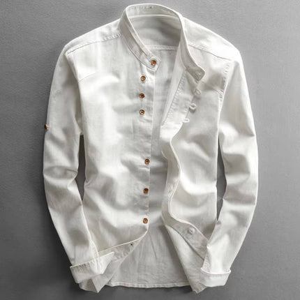 Men’s Mandarin Button-Up Shirt