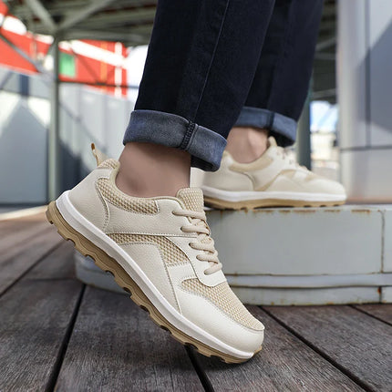 Men’s Mesh Panel Lace-Up Walking Sneakers