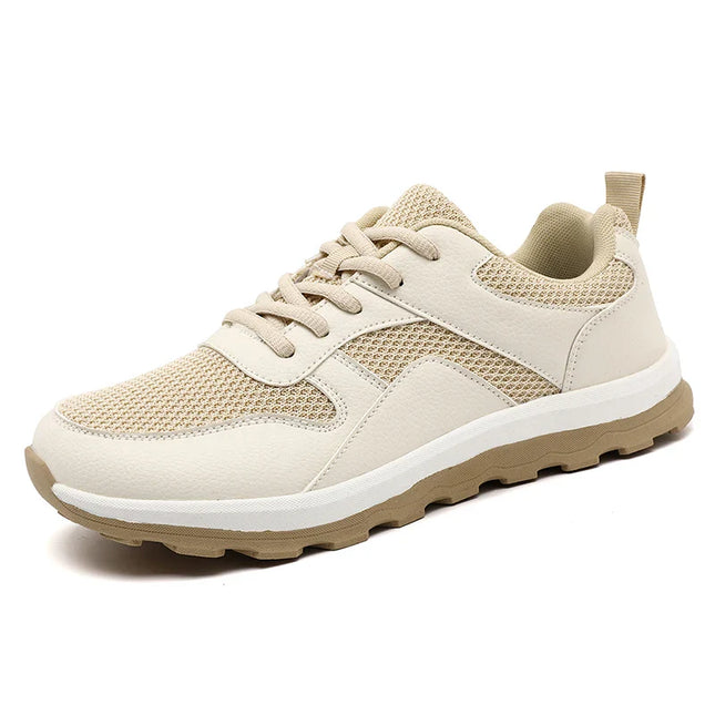 Men’s Mesh Panel Lace-Up Walking Sneakers