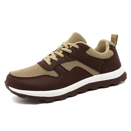 Men’s Mesh Panel Lace-Up Walking Sneakers