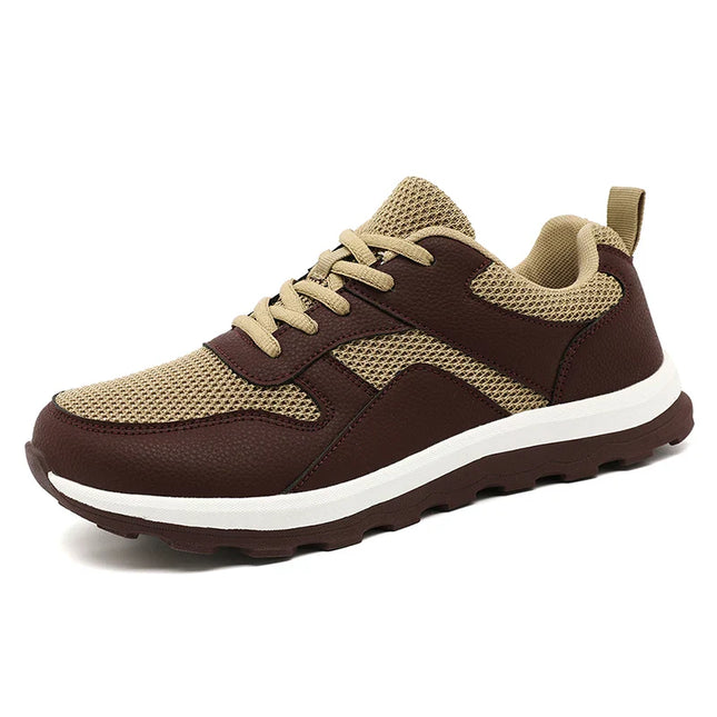 Men’s Mesh Panel Lace-Up Walking Sneakers