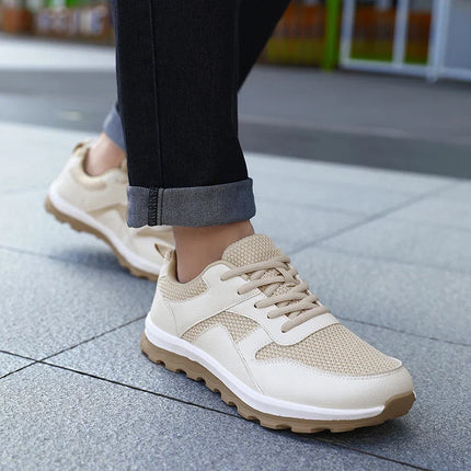 Men’s Mesh Panel Lace-Up Walking Sneakers