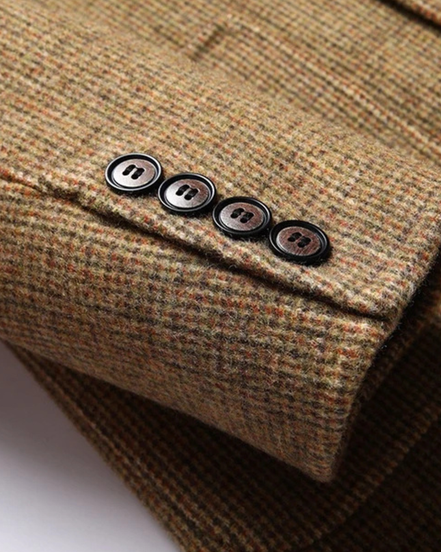 Men’s Micro Check Notched Blazer