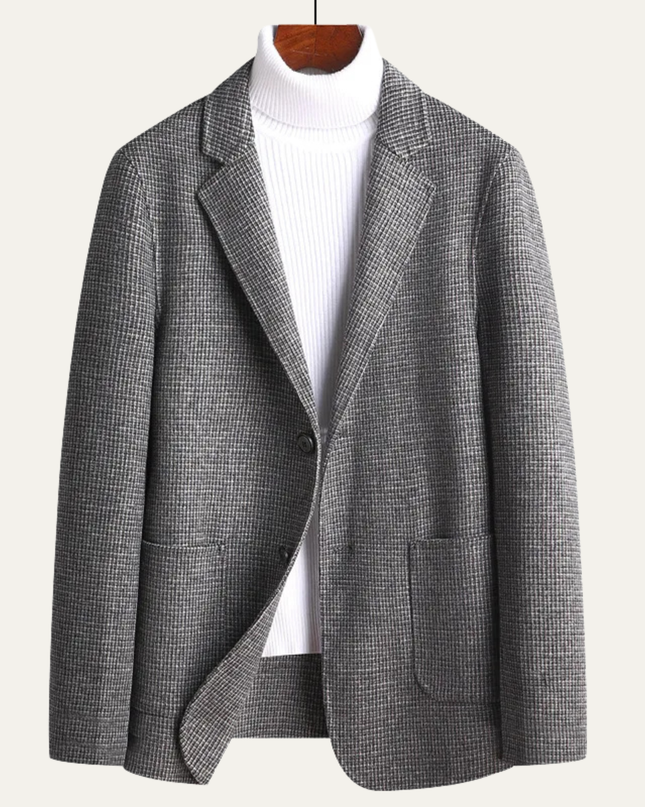Men’s Micro Check Notched Blazer