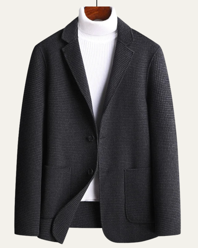 Men’s Micro Check Notched Blazer