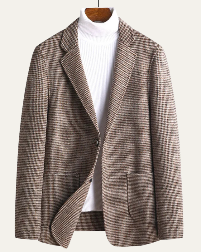 Men’s Micro Check Notched Blazer