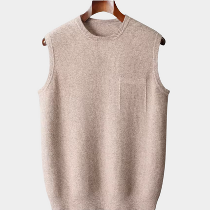 Men’s Minimal Crew Neck Knit Vest