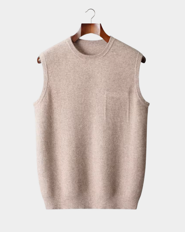 Men’s Minimal Crew Neck Knit Vest