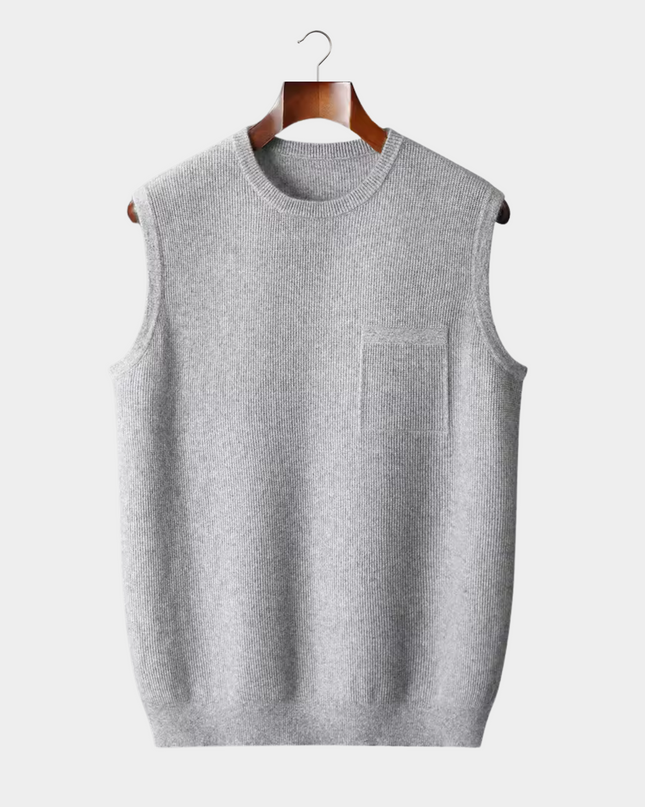 Men’s Minimal Crew Neck Knit Vest
