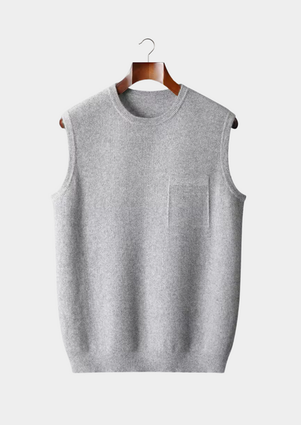 Men’s Minimal Crew Neck Knit Vest