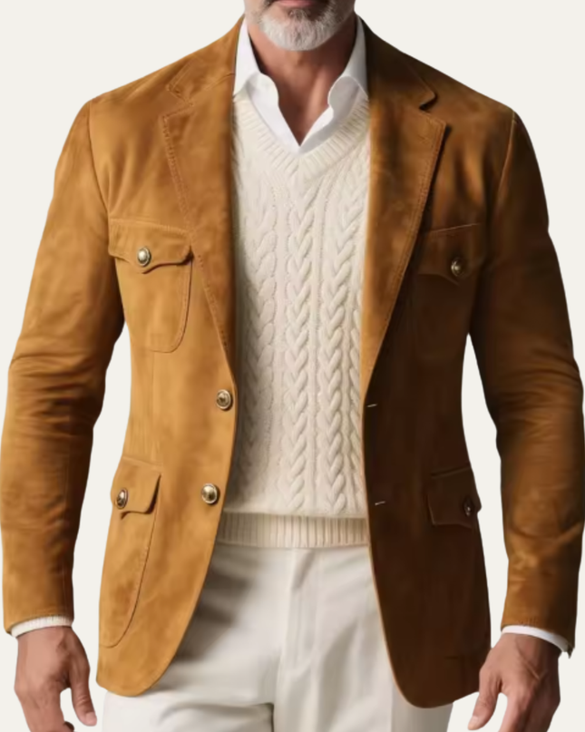 Men’s Multi Pocket Retro Look Casual Blazer