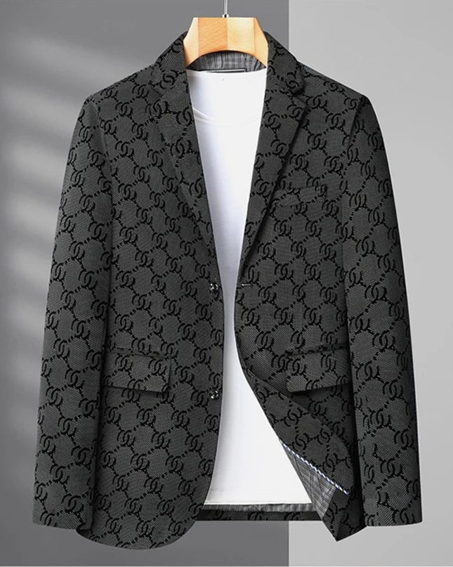 Men’s Oversized Houndstooth Business Casual Work Blazer