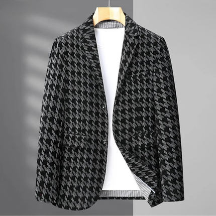 Men’s Oversized Houndstooth Business Casual Work Blazer