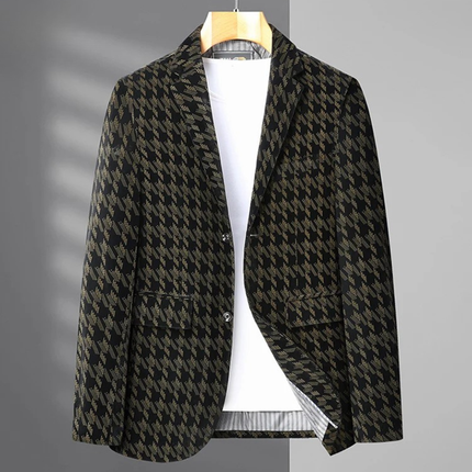 Men’s Oversized Houndstooth Business Casual Work Blazer