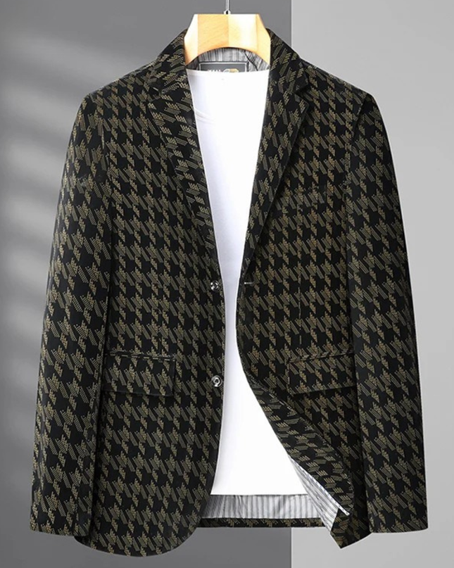 Men’s Oversized Houndstooth Business Casual Work Blazer