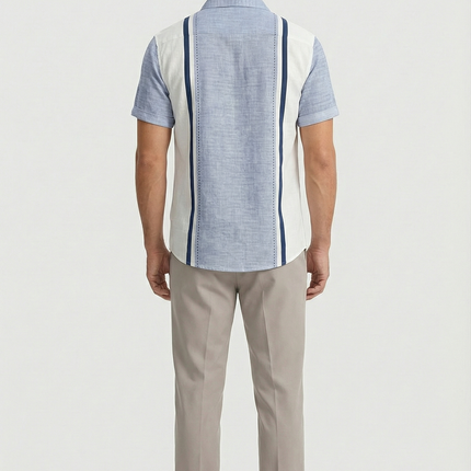 Men’s Panel Stripe Short Sleeve Shirt
