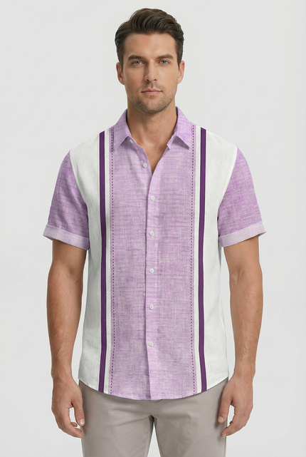 Men’s Panel Stripe Short Sleeve Shirt