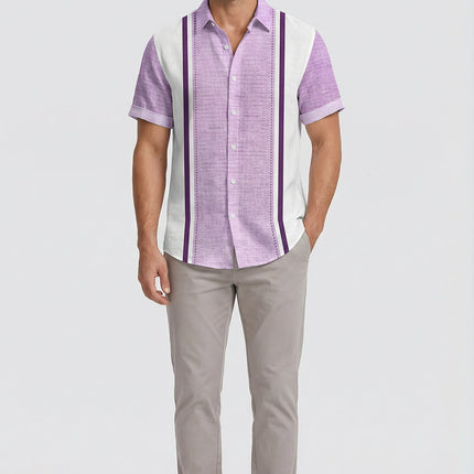 Men’s Panel Stripe Short Sleeve Shirt