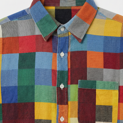Men’s Patchwork Button Shirt