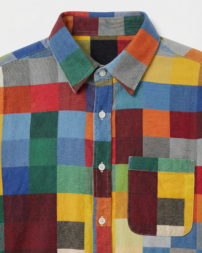 Men’s Patchwork Button Shirt