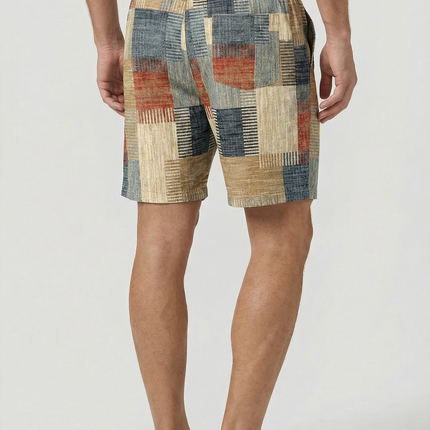 Men’s Patchwork Drawstring Shorts