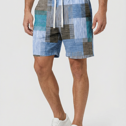 Men’s Patchwork Drawstring Shorts