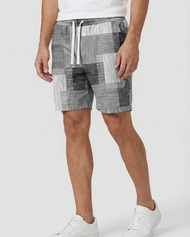 Men’s Patchwork Drawstring Shorts