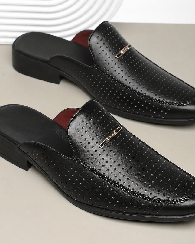Men’s Perforated Backless Loafer Mules
