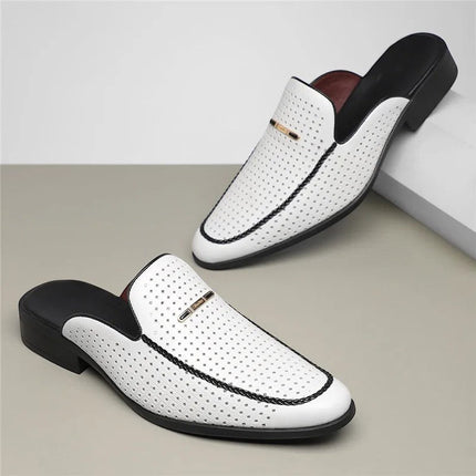 Men’s Perforated Backless Loafer Mules