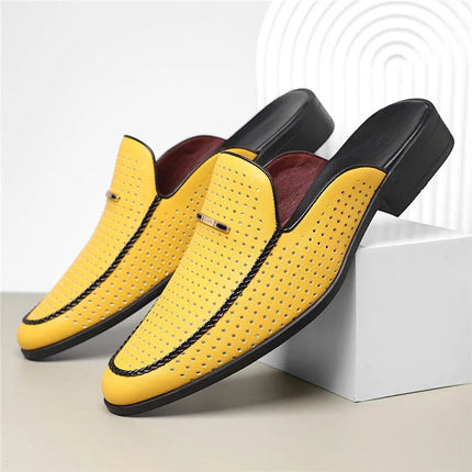 Men’s Perforated Backless Loafer Mules