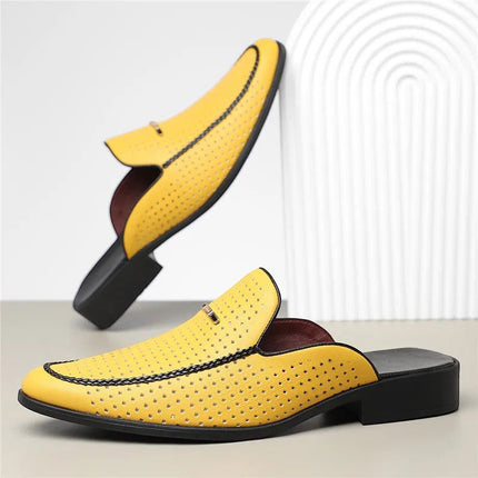 Men’s Perforated Backless Loafer Mules