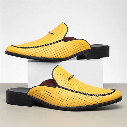 Men’s Perforated Backless Loafer Mules