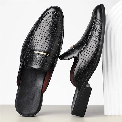Men’s Perforated Backless Loafer Mules