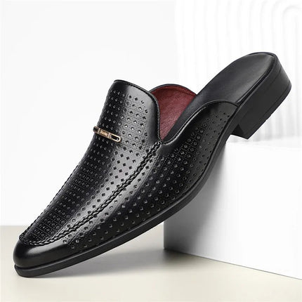 Men’s Perforated Backless Loafer Mules