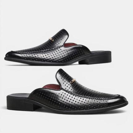 Men’s Perforated Backless Loafer Mules