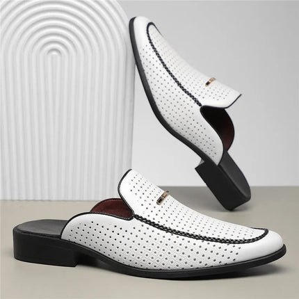 Men’s Perforated Backless Loafer Mules