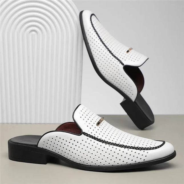 Men’s Perforated Backless Loafer Mules